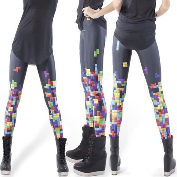 Blackmilk Retro Gamer (Tetris) Leggings - S - Picture 2 of 6